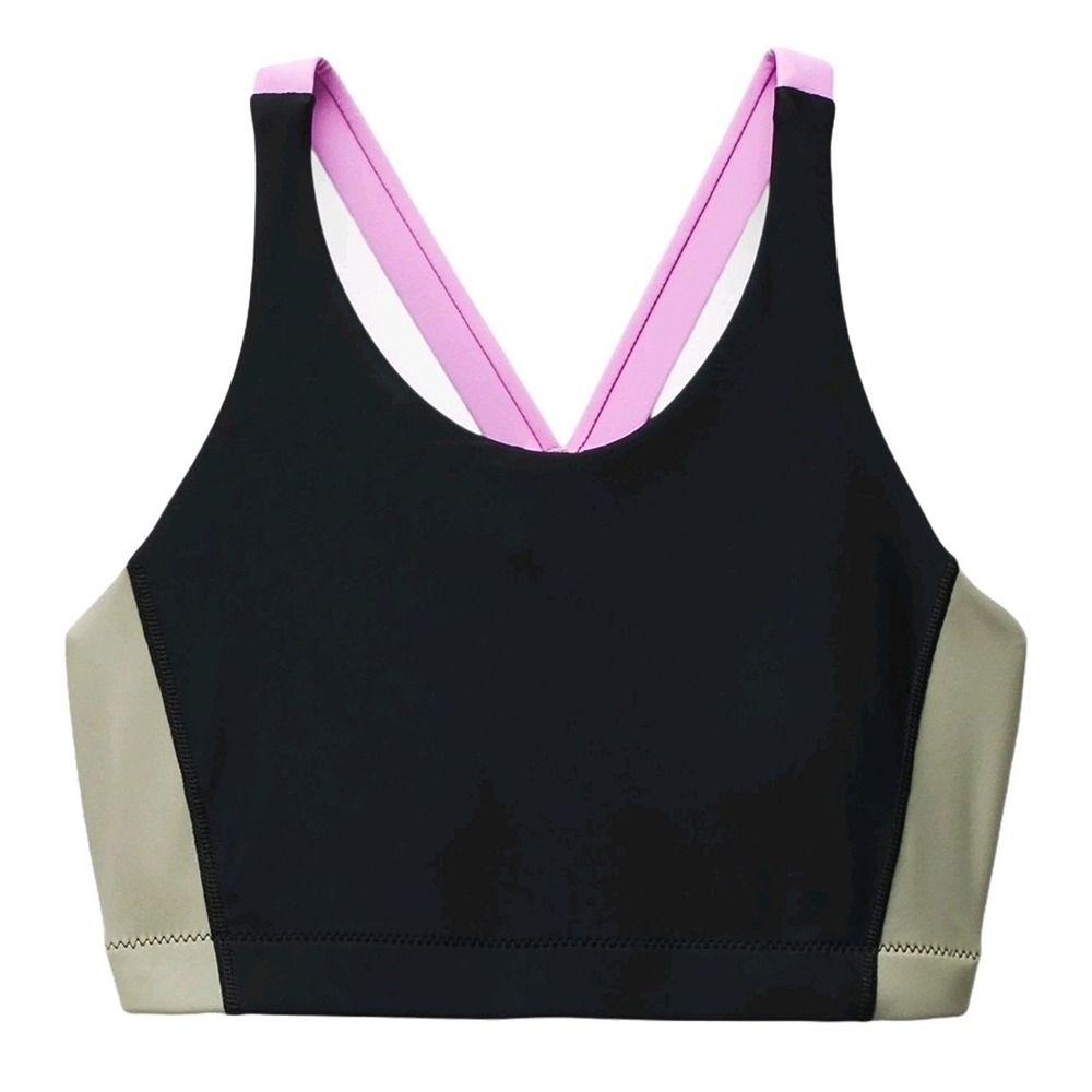 prAna Baja Bound Top Black Color Block XS Bikini Top Swimsuit Beachy Pool NWT
